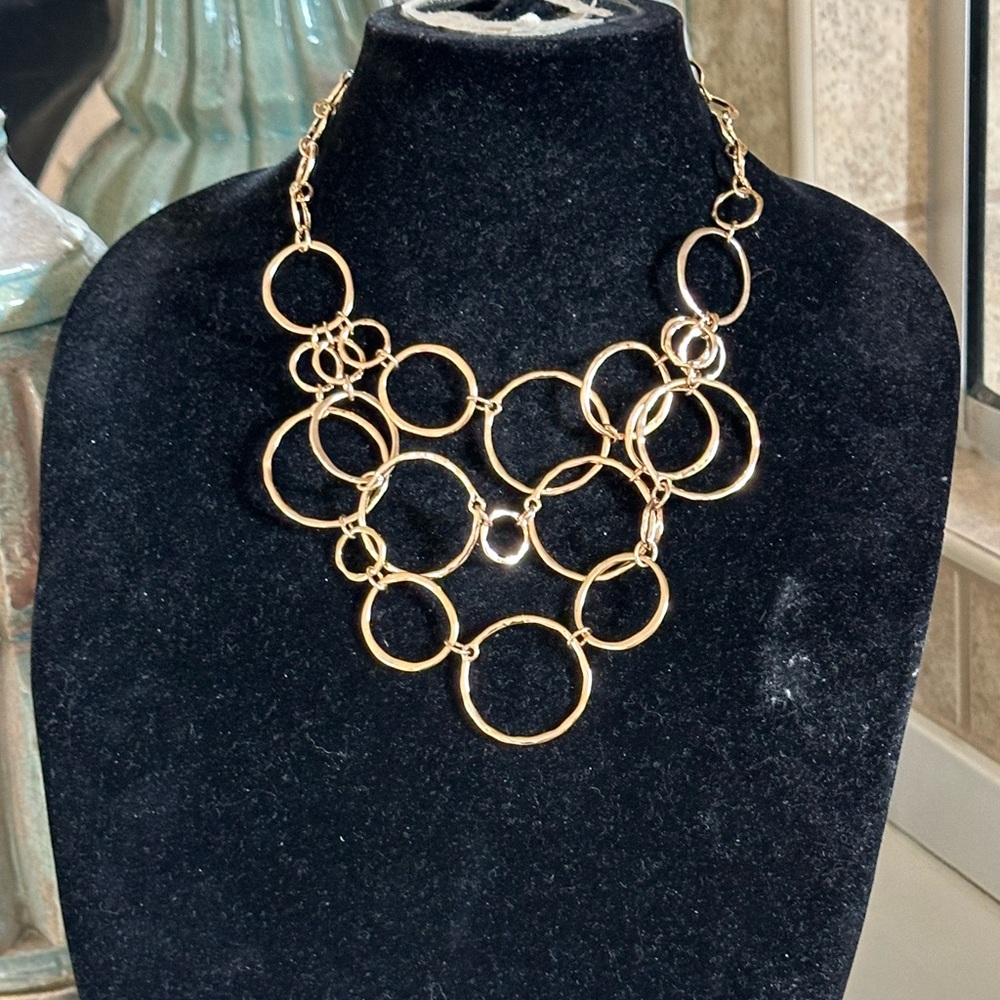 Laundry by Shelli Segal Gold Ring Layered Necklace NWT